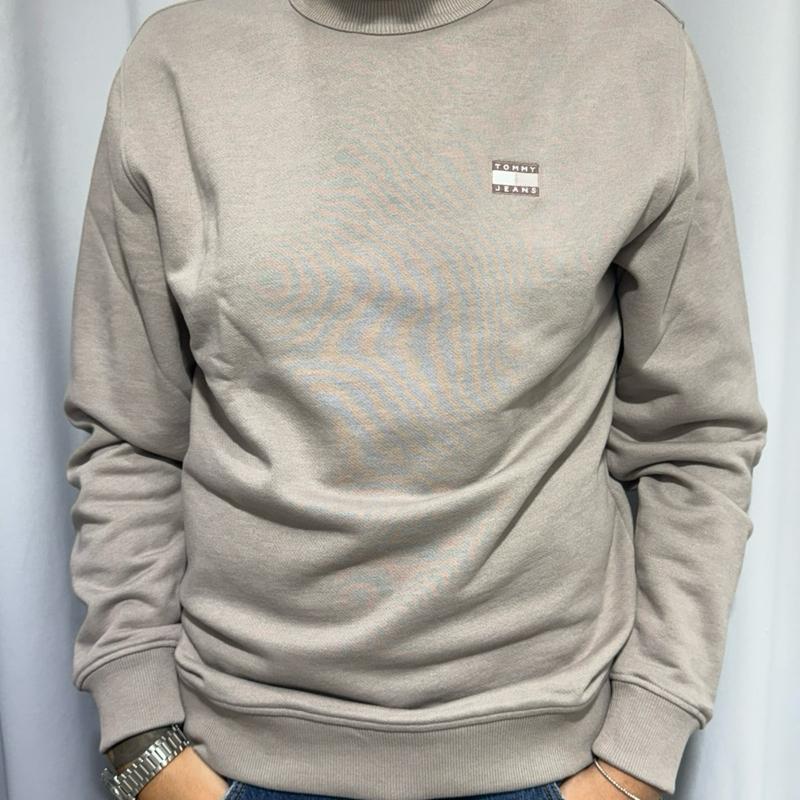 Tommy Jeans Felpa 100% Cotone con Logo Centrale Stampato Taglie S M L XL XXL Comfort Elegante per Ogni Occasione