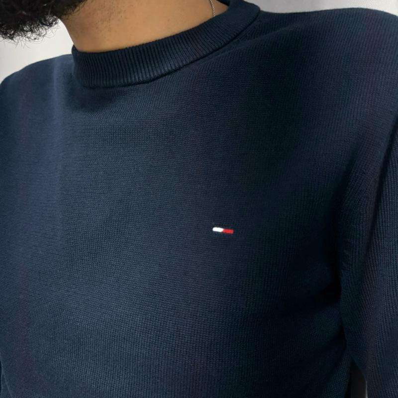 Tommy Jeans maglioncino 100% Cotone con Logo Centrale Stampato Taglie S M L XL XXL Comfort Elegante per Ogni Occasione