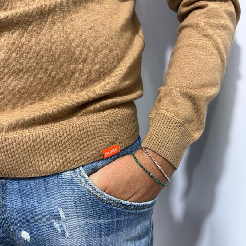 Sun68 maglioncino a polo  100% Cotone con Logo Centrale Stampato Taglie S M L XL XXL 3XXL Comfort Elegante per Ogni Occasione