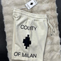 COUNTY OF MILAN bermuda 100% Cotone con Logo Laterale Ricamato Taglie XS S M L XL XXL Comfort Elegante per Ogni Occasione in Materiale Morbido e Stile Unico