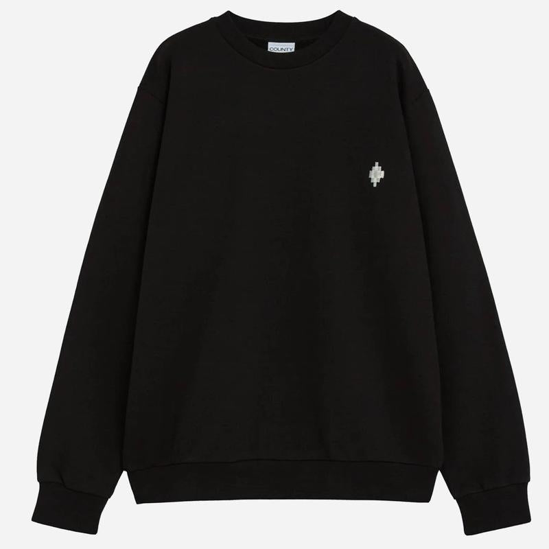 Felpa COUNTY OF MILAN nera garzata Taglie XS S M L XL XXL Comfort Elegante Materiale Morbido Stile Unico per Ogni Occasione