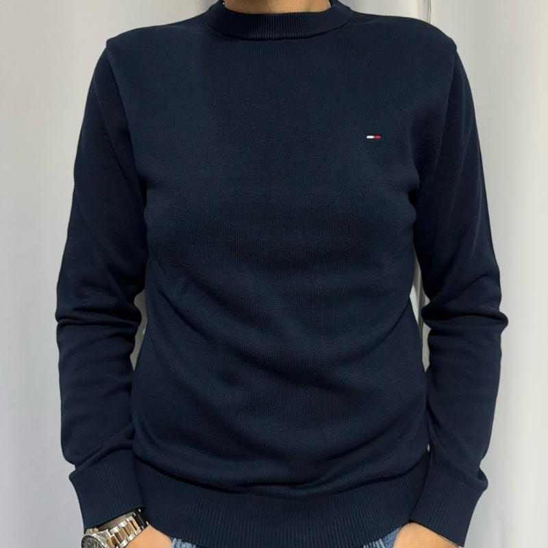 Tommy Jeans maglioncino 100% Cotone con Logo Centrale Stampato Taglie S M L XL XXL Comfort Elegante per Ogni Occasione