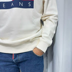 Tommy Jeans Felpa 100% Cotone con Logo Centrale Stampato Taglie S M L XL XXL Comfort Elegante per Ogni Occasione