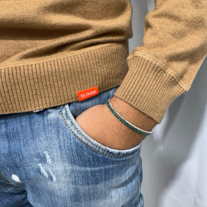 Sun68 maglioncino 100% Cotone con Logo Centrale Stampato Taglie S M L XL XXL 3XXL Comfort Elegante per Ogni Occasione
