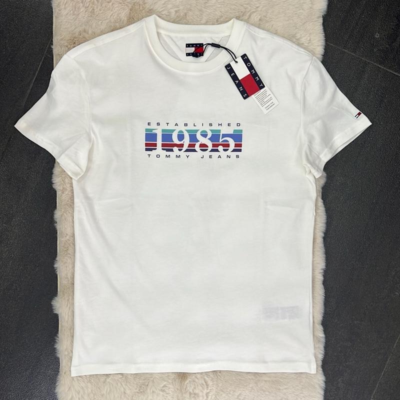 Tommy Jeans T-shirt 100% Cotone con Logo Centrale Stampato Taglie S M L XL XXL Comfort Elegante per Ogni Occasione
