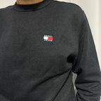 Tommy Jeans Felpa 100% Cotone con Logo Centrale Stampato Taglie S M L XL XXL Comfort Elegante per Ogni Occasione