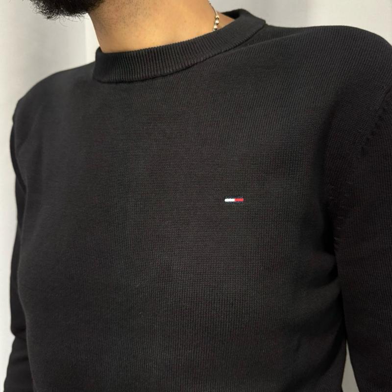 Tommy Jeans maglioncino 100% Cotone con Logo Centrale Stampato Taglie S M L XL XXL Comfort Elegante per Ogni Occasione