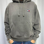 Tommy Jeans Felpa  con cappuccio 100% Cotone con Logo Centrale Stampato Taglie S M L XL XXL Comfort Elegante per Ogni Occasione