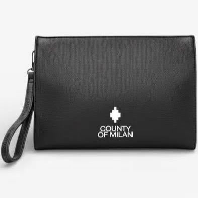COUNTY OF MILAN pochette con Logo Esteso Frontale Taglia Unica Comfort Elegante in 100% Cotone per Ogni Occasione Stile Unico