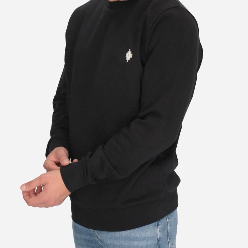 Felpa COUNTY OF MILAN nera garzata Taglie XS S M L XL XXL Comfort Elegante Materiale Morbido Stile Unico per Ogni Occasione