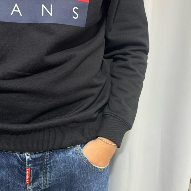 Tommy Jeans Felpa 100% Cotone con Logo Centrale Stampato Taglie S M L XL XXL Comfort Elegante per Ogni Occasione