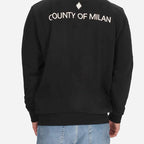 Felpa COUNTY OF MILAN nera garzata Taglie XS S M L XL XXL Comfort Elegante Materiale Morbido Stile Unico per Ogni Occasione