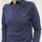 Sun68 maglioncino a polo  100% Cotone con Logo Centrale Stampato Taglie S M L XL XXL 3XXL Comfort Elegante per Ogni Occasione