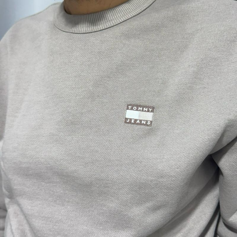 Tommy Jeans Felpa 100% Cotone con Logo Centrale Stampato Taglie S M L XL XXL Comfort Elegante per Ogni Occasione