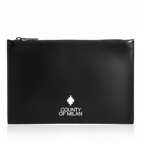 COUNTY OF MILAN pochette a bustina con Logo Esteso Frontale Taglia Unica Comfort Elegante in 100% Cotone per Ogni Occasione Stile Unico