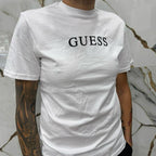 T-shirt Guess 100% Cotone con Logo centrale stampato Taglie S M L XL XXL Comfort Elegante per Ogni Occasione in Materiale Morbido e Stile Unico