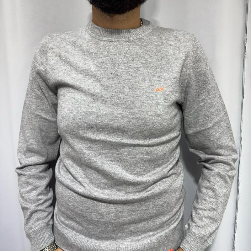 Sun68 maglioncino 100% Cotone con Logo Centrale Stampato Taglie S M L XL XXL 3XXL Comfort Elegante per Ogni Occasione