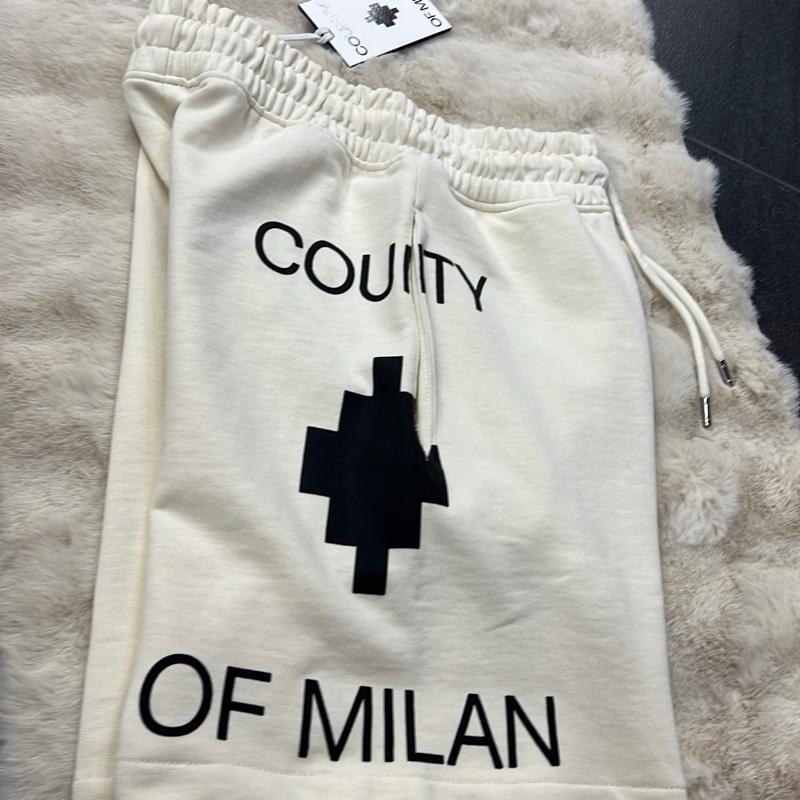 COUNTY OF MILAN bermuda 100% Cotone con Logo Laterale Ricamato Taglie XS S M L XL XXL Comfort Elegante per Ogni Occasione in Materiale Morbido e Stile Unico