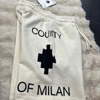 COUNTY OF MILAN bermuda 100% Cotone con Logo Laterale Ricamato Taglie XS S M L XL XXL Comfort Elegante per Ogni Occasione in Materiale Morbido e Stile Unico