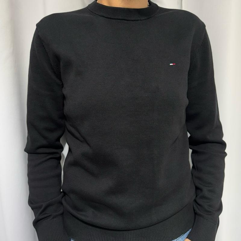Tommy Jeans maglioncino 100% Cotone con Logo Centrale Stampato Taglie S M L XL XXL Comfort Elegante per Ogni Occasione